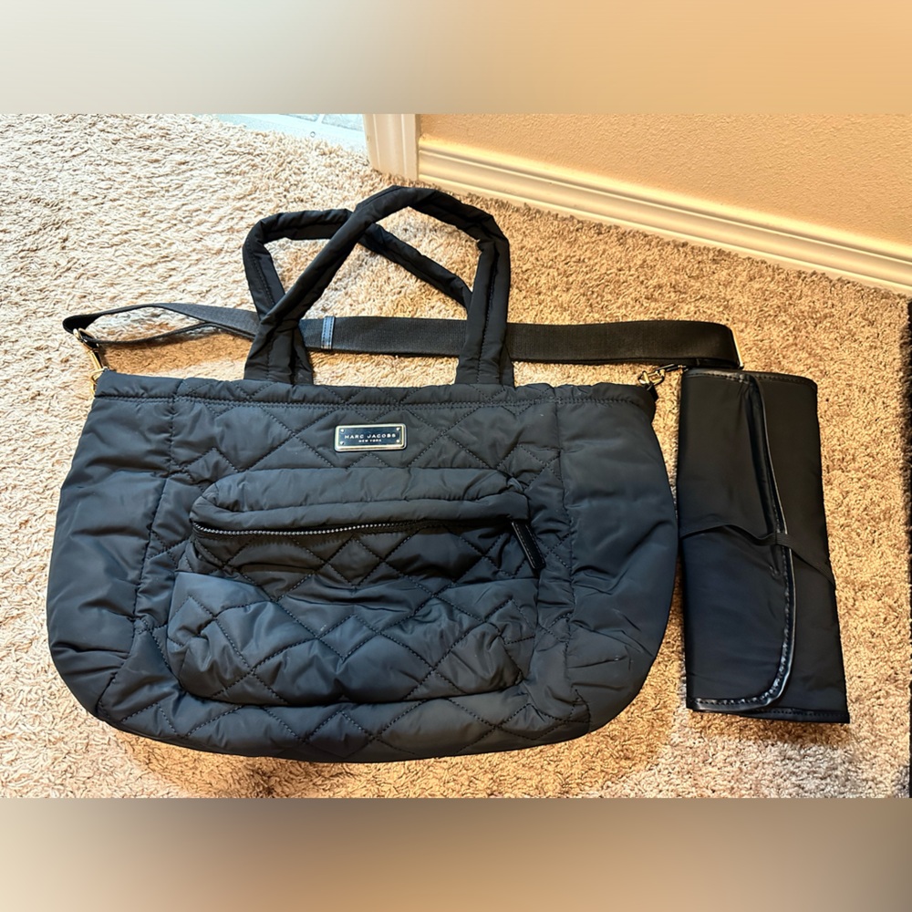 Marc Jacobs quilted diaper bag with changing pad